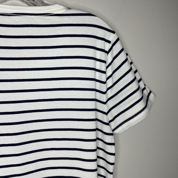 J.CREW Embellished Lobster Tee Women Large Striped NEW Sequin Nautical BY963 - Picture 7 of 14